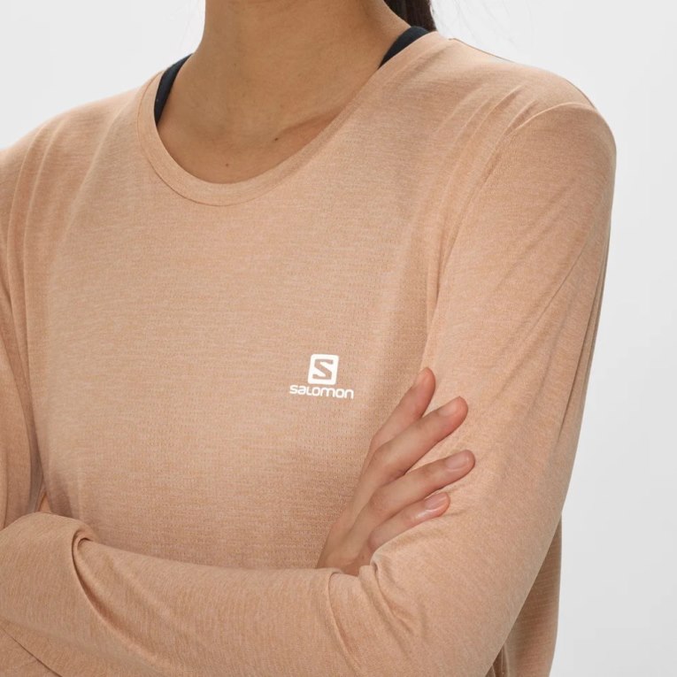 Apricot Salomon Agile Long Sleeve Women's T-Shirts | IE KD5197